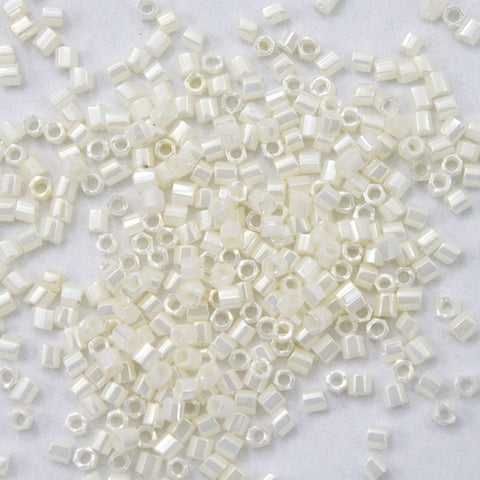 15/0 Opaque Luster Ivory Hex Seed Bead-General Bead
