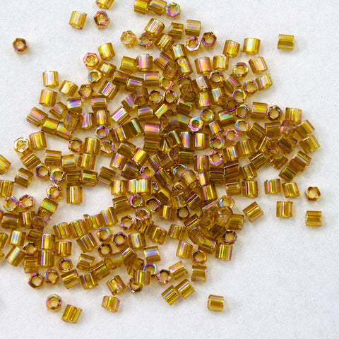 15/0 Transparent Topaz AB Hex Seed Bead-General Bead