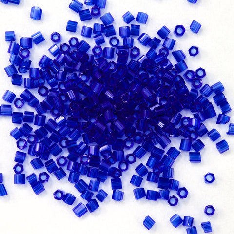 15/0 Transparent Cobalt Hex Seed Bead-General Bead