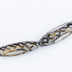 40mm x 10mm Black/Gold Tapered Tube Bead #IGA003-General Bead