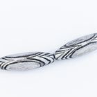 40mm x 10mm Silver/Black Tapered Tube Bead #IGB001-General Bead