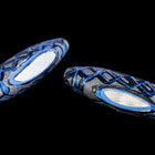 40mm x 10mm Silver/Blue Tapered Tube Bead #IGB003-General Bead