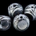 14mm Silver/Black Round Glass Bead #IGB005-General Bead