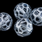 14mm Silver Round Glass Windowpane Bead #IGB006-General Bead