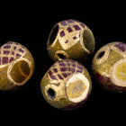 14mm Bronze/Dark Red Round Glass Bead #IGC005-General Bead