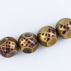 14mm Bronze/Dark Red Round Glass Bead #IGC005-General Bead