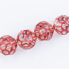14mm Copper Round Glass Windowpane Bead #IGL006-General Bead