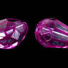 14mm x 9mm Fuchsia Teardrop Glass Windowpane Bead #IGC007-General Bead