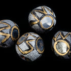 14mm Silver/Gold/Black Round Glass Bead #IGD005-General Bead