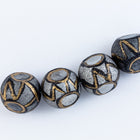 14mm Silver/Gold/Black Round Glass Bead #IGD005-General Bead