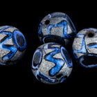 14mm Silver/Blue/Black Round Glass Bead #IGE005-General Bead