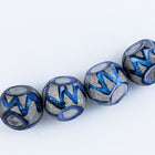 14mm Silver/Blue/Black Round Glass Bead #IGE005-General Bead