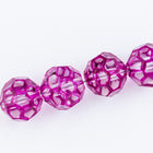14mm Fuchsia Round Glass Windowpane Bead #IGE006-General Bead