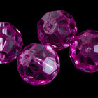 14mm Fuchsia Round Glass Windowpane Bead #IGE006-General Bead
