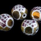14mm Bronze/Silver/Dark Red Round Glass Bead #IGF005-General Bead