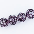 14mm Purple Round Glass Windowpane Bead #IGF006-General Bead