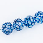 14mm Blue Round Glass Windowpane Bead #IGI006-General Bead