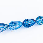 14mm x 9mm Blue Teardrop Glass Windowpane Bead #IGI007-General Bead