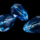 14mm x 9mm Blue Teardrop Glass Windowpane Bead #IGI007-General Bead