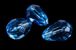 14mm x 9mm Blue Teardrop Glass Windowpane Bead #IGI007-General Bead