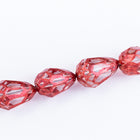 14mm x 9mm Copper Teardrop Glass Windowpane Bead #IGJ007-General Bead