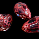 14mm x 9mm Copper Teardrop Glass Windowpane Bead #IGJ007-General Bead