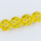 14mm Yellow Round Glass Windowpane Bead #IGK006-General Bead