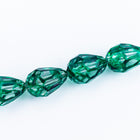 14mm x 9mm Dark Green Teardrop Glass Windowpane Bead #IGL007-General Bead