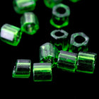 8/0 Transparent Emerald Hex Seed Bead (40 gm) #JAG003-General Bead