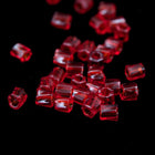 10/0 Transparent Cranberry Twist Hex Seed Bead-General Bead