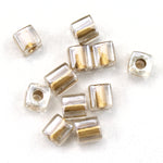 3mm Gold/Crystal Cube Bead-General Bead