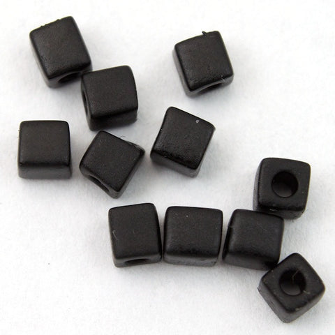 3mm Matte Black Cube Bead-General Bead