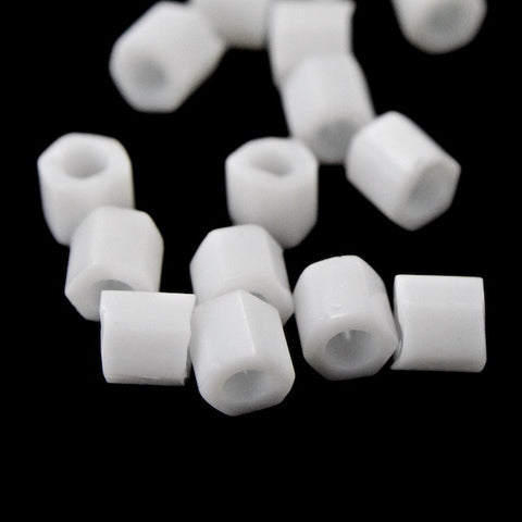 8/0 Opaque White Hex Seed Bead (40 gm) JBG002-General Bead