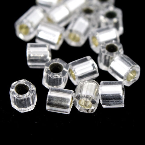 8/0 Silver Lined Crystal Hex Seed Bead (20 gm) #JCG003-General Bead