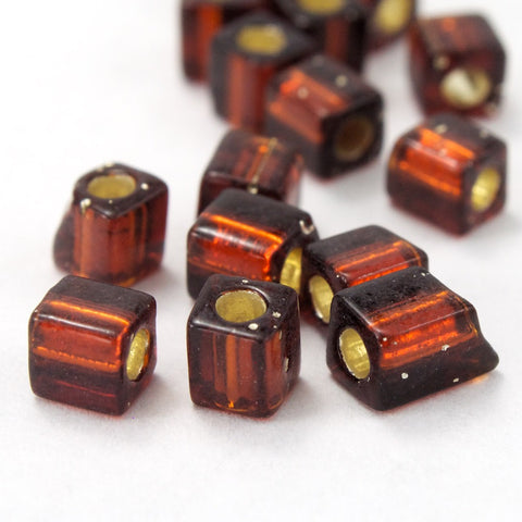 4mm Silver Lined Smoked Topaz Cube Bead (20 Gm) #JCL003-General Bead