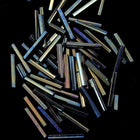 Size 5 Metallic Green Iris Japanese Bugle (10 Gm, 40 Gm, 1/2 Kilo) #JFD004-General Bead