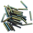Size 5 Metallic Green Iris Japanese Bugle (10 Gm, 40 Gm, 1/2 Kilo) #JFD004-General Bead
