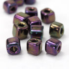 4mm Metallic Purple Iris Cube Bead (20 Gm) #JFL006-General Bead