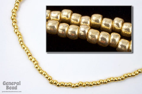 8/0 Permanent Finish Bright Metallic Gold Seed Bead-General Bead