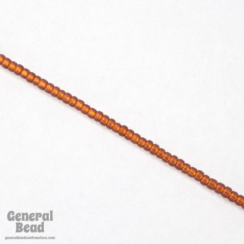 11/0 Semi Matte Gold Lined Dark Topaz Japanese Seed Bead-General Bead