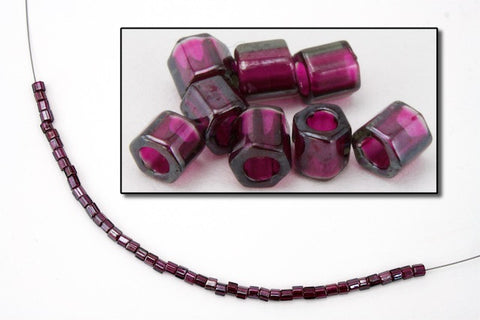 8/0 Transparent Red Violet Hex Seed Bead (40 gm) #JJG002-General Bead
