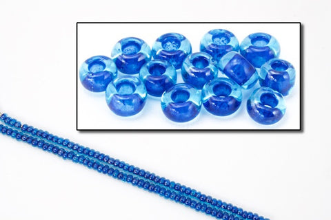 11/0 Blue Lined Aqua Japanese Seed Bead (40 gm) #JJJ019-General Bead