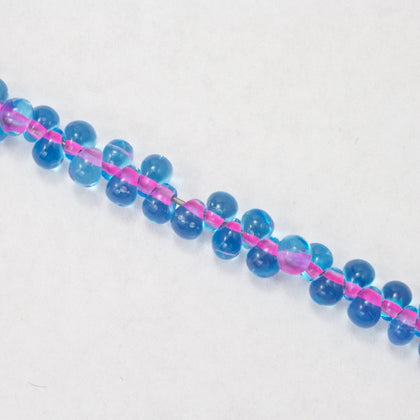 4mm Fuchsia Lined Aqua Magatama Bead-General Bead