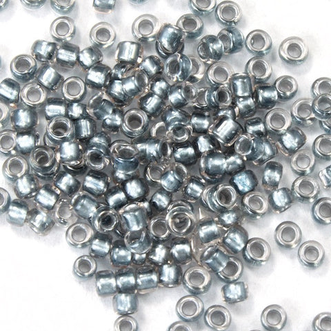 15/0 Lined Crystal/Steel Blue Pearl Japanese Seed Bead-General Bead
