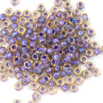 15/0 Lined Gold/Light Amethyst Japanese Seed Bead-General Bead