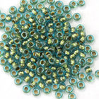 15/0 Lined Aqua/Gold Japanese Seed Bead-General Bead