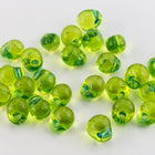 3.4mm Green Lined Lime Drop (20 gm) #JJT005-General Bead