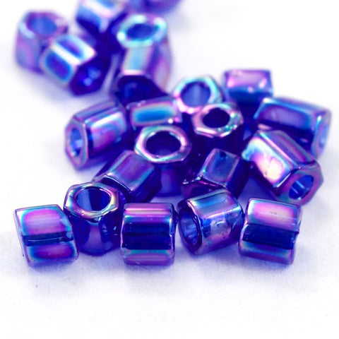 8/0 Transparent Sapphire AB Hex Seed Bead (40 gm) #JKG001-General Bead