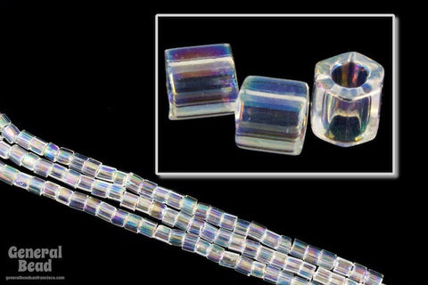 8/0 Transparent Crystal AB Hex Seed Bead (20 gm) #JKG004-General Bead