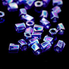 10/0 Transparent Sapphire AB Twist Hex Seed Bead-General Bead